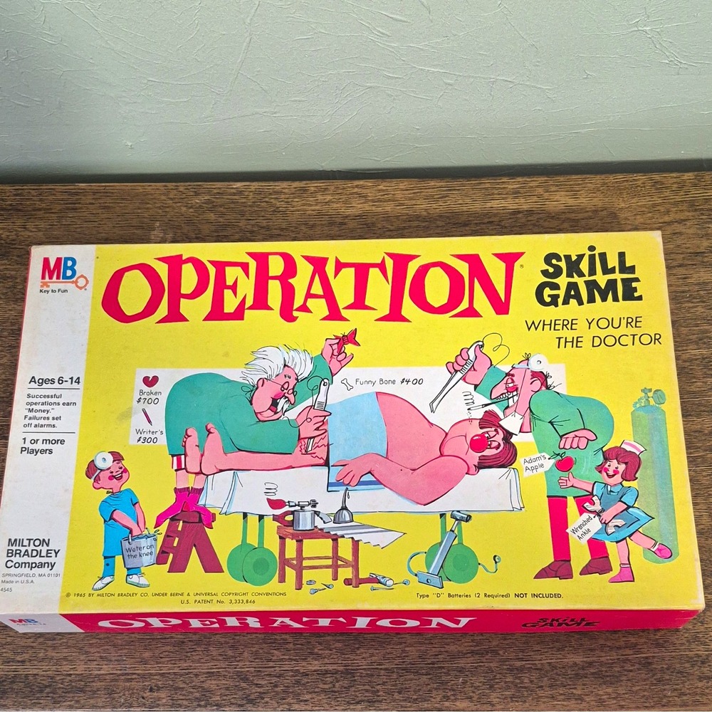 Operation-Milton Bradley Operation Vintage Skill Game Battery Operated 1965